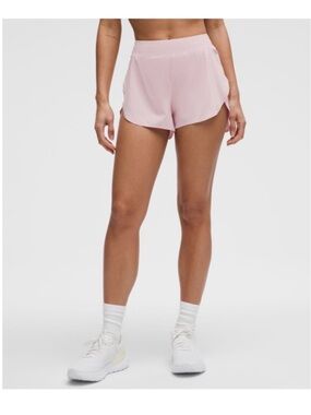 NWT Lululemom Fast and Free High-Rise Classic-Fit Split Short 3" Pink Haze Sz M